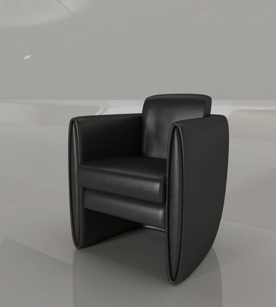 Armchair-black-leather preview image 1